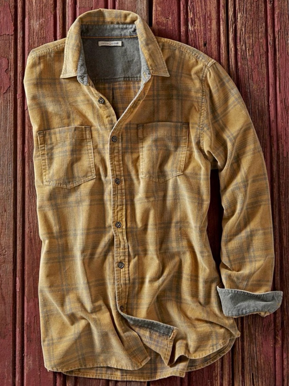Carbon2Cobalt Goldenrod Cord long sleeve button down shirt NWT XXLT